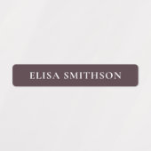 Einfache minimale Lila und Tan Fügen Sie Ihren Nam Etiketten (Design 2)