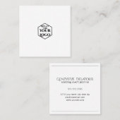 Einfache Minimale Logoreduzierung ist einfacher Quadratische Visitenkarte (Vorne/Hinten)