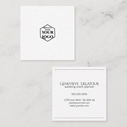 Einfache Minimale Logoreduzierung ist einfacher Quadratische Visitenkarte (Vorne/Hinten)