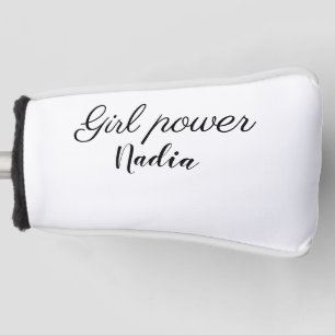 einfache minimale Mädchenpower Name-Text-Bild Gesc Golf Headcover