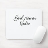 einfache minimale Mädchenpower Name-Text Bild Gesc Mousepad (Mit Mouse)