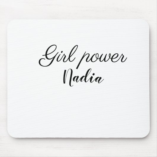 einfache minimale Mädchenpower Name-Text Bild Gesc Mousepad (Vorne)