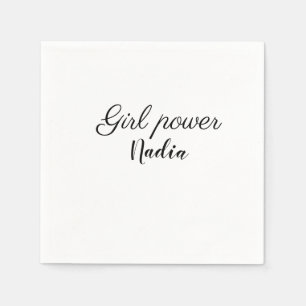 einfache minimale Mädchenpower Name-Text Bild Gesc Serviette