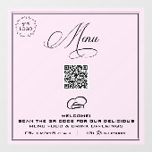 *~* Einfache minimale MENU QR Pastel Fensterklamme Fensteraufkleber (Blatt)