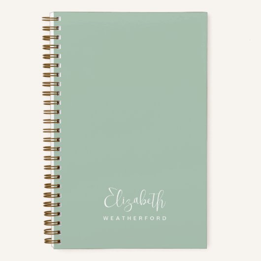 Einfache minimale Minze grüne Kalligrafie-Skriptbe Notizblock (Vorderseite)