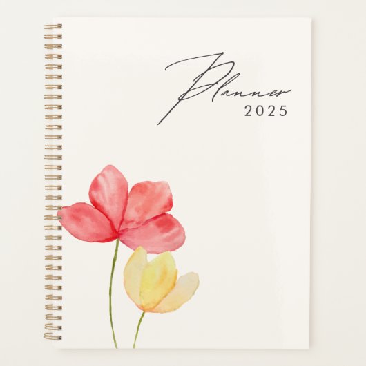 Einfache minimale moderne Blumenplaner 2025 Planer (Vorderseite)