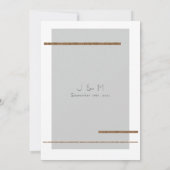 Einfache minimale moderne graue goldene Hochzeit Einladung (Rückseite)