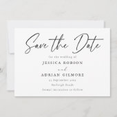 Einfache minimale moderne Hochzeit Save The Date (Vorderseite)