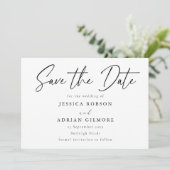 Einfache minimale moderne Hochzeit Save The Date (Stehend Vorderseite)