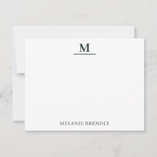 Einfache minimale moderne Monogramm-Flachnotiskart Mitteilungskarte (Vorderseite)