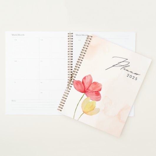 Einfache minimale moderne Peach floral Planner 202 Planer (Anzeige)
