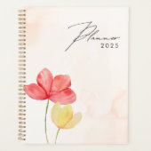 Einfache minimale moderne Peach floral Planner 202 Planer (Vorderseite)