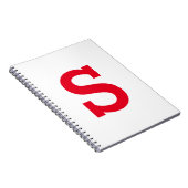 Einfache minimale moderne rote Anfangsbuchstaben Notizblock (Rechte Seite)