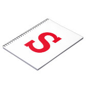 Einfache minimale moderne rote Anfangsbuchstaben Notizblock (Linke Seite)