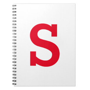 Einfache minimale moderne rote Anfangsbuchstaben Notizblock