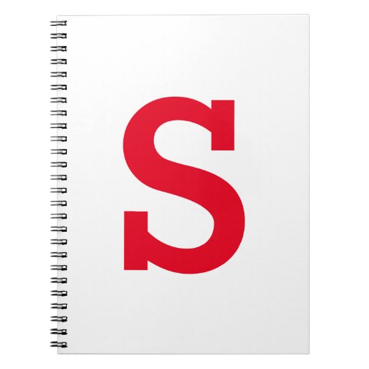 Einfache minimale moderne rote Anfangsbuchstaben Notizblock (Vorderseite)