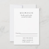 Einfache minimale moderne Schwarz-Weiß-Hochzeit-RS RSVP Karte (Vorderseite)