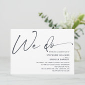 Einfache minimale moderne Script-Hochzeit Einladung (Stehend Vorderseite)