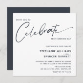 Einfache minimale moderne Script-Hochzeit Einladung (Vorne/Hinten)