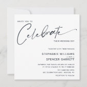 Einfache minimale moderne Script-Hochzeit Einladung (Vorderseite)