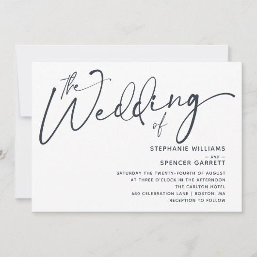 Einfache minimale moderne Skripteinladung Einladung (Vorderseite)