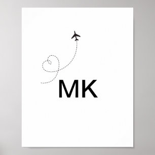 Einfache minimale Monogramm-Aufnahme für Textreis Poster
