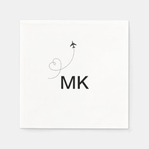 Einfache minimale Monogramm-Aufnahme für Textreis Serviette