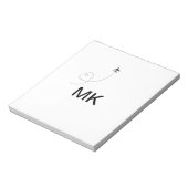 Einfache minimale Monogramm-Aufnahme für Textreise Notizblock (Rotiert)