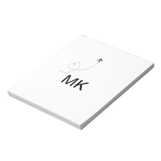 Einfache minimale Monogramm-Aufnahme für Textreise Notizblock (Rotiert)