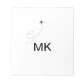 Einfache minimale Monogramm-Aufnahme für Textreise Notizblock (Vorderseite)