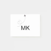 Einfache minimale Monogramm-Aufnahme für Textreise Post-it Klebezettel (Vorderseite)