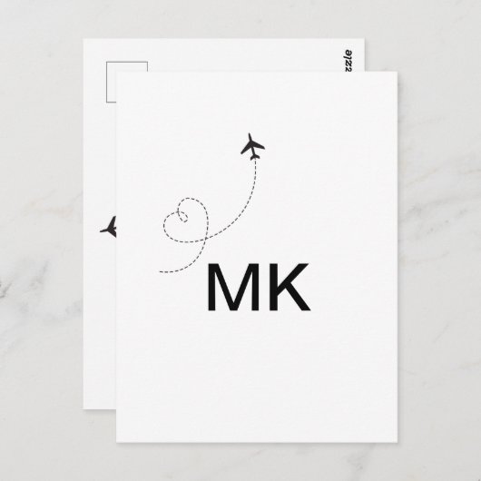 Einfache minimale Monogramm-Aufnahme für Textreise Postkarte (Vorne/Hinten)