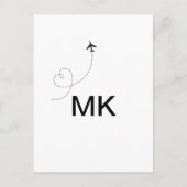 Einfache minimale Monogramm-Aufnahme für Textreise Postkarte (Vorderseite)