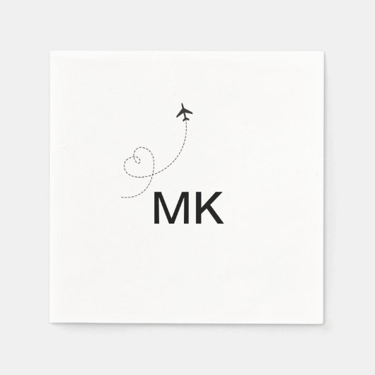 Einfache minimale Monogramm-Aufnahme für Textreise Serviette (Vorderseite)