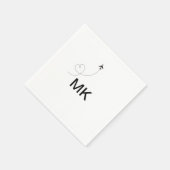 Einfache minimale Monogramm-Aufnahme für Textreise Serviette (Ecke)