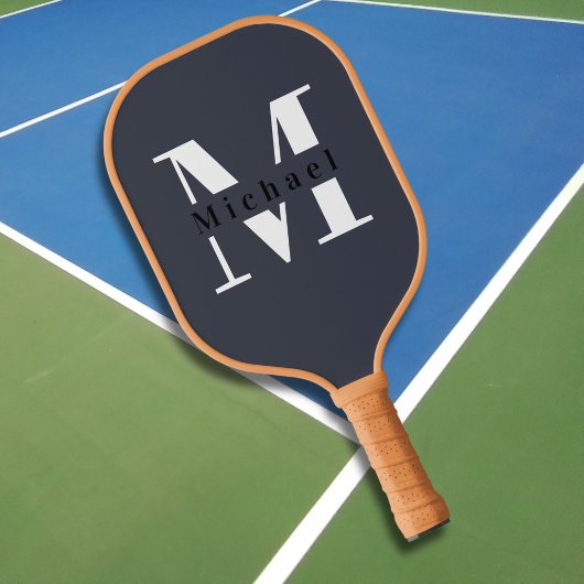 Einfache minimale Monogramm Mit Monogramm Name + I Pickleball Schläger