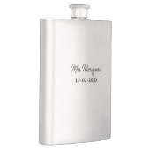 einfache minimale Monogramm MMs Mr. name date year Flachmann (Rechts)