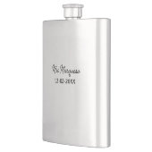 einfache minimale Monogramm MMs Mr. name date year Flachmann (Links)