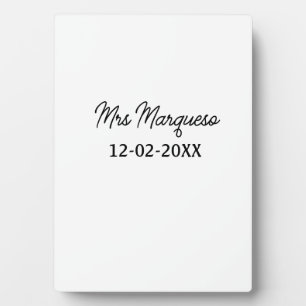 einfache minimale Monogramm MMs Mr. name date year Fotoplatte