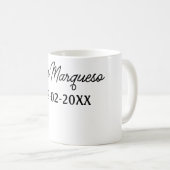 einfache minimale Monogramm MMs Mr. name date year Kaffeetasse (VorderseiteRechts)