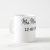 einfache minimale Monogramm MMs Mr. name date year Kaffeetasse (Vorderseite Links)