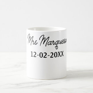 einfache minimale Monogramm MMs Mr. name date year Kaffeetasse