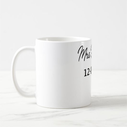 einfache minimale Monogramm MMs Mr. name date year Kaffeetasse (Links)