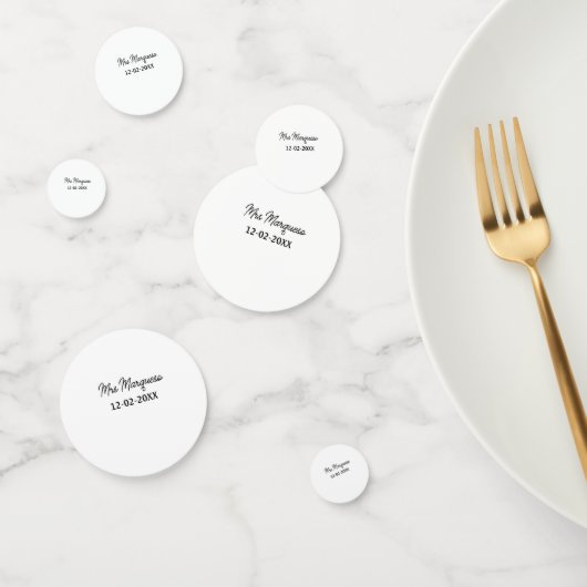 einfache minimale Monogramm MMs Mr. name date year Konfetti (Gruppe)