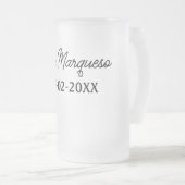 einfache minimale Monogramm MMs Mr. name date year Mattglas Bierglas (VorderseiteRechts)