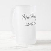 einfache minimale Monogramm MMs Mr. name date year Mattglas Bierglas (Vorderseite Links)