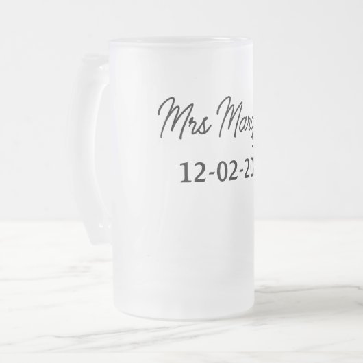 einfache minimale Monogramm MMs Mr. name date year Mattglas Bierglas (Vorderseite Links)