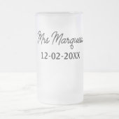 einfache minimale Monogramm MMs Mr. name date year Mattglas Bierglas (Mittel)