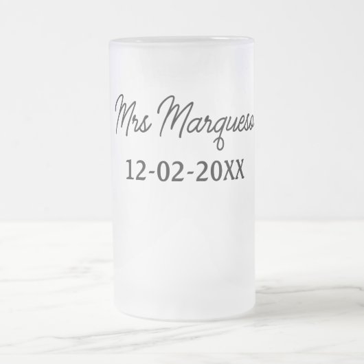einfache minimale Monogramm MMs Mr. name date year Mattglas Bierglas (Mittel)
