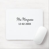 einfache minimale Monogramm MMs Mr. name date year Mousepad (Mit Mouse)